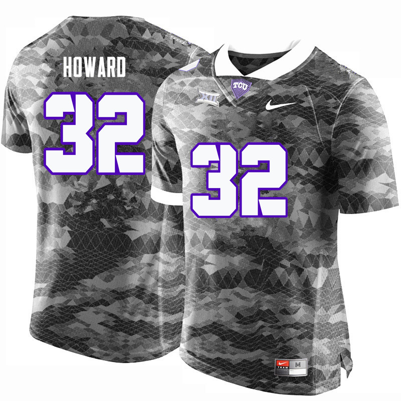 Men #32 Travin Howard TCU Horned Frogs College Football Jerseys-Gray - Click Image to Close
